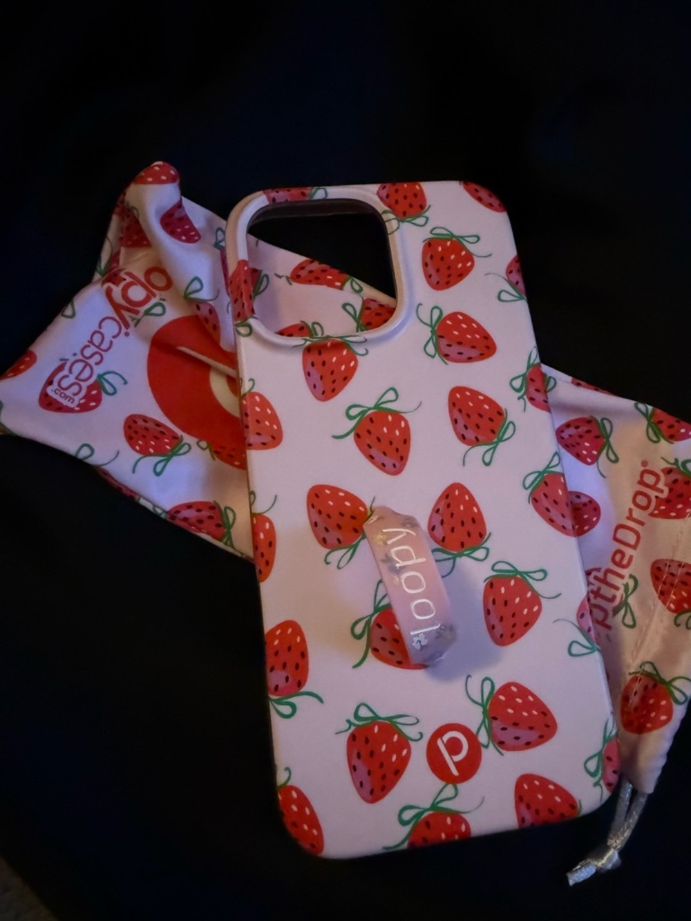Loopy Case Strawberry Print Phone Case with Loopy - Pink Red